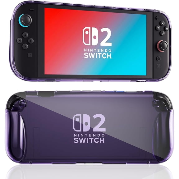 TPU Protective Case for NS2 Protector Case,Anti-Scratch Clear Cover for Nintendo Switch 2 2025,Shock-Absorption,Ergonomic Grip Design,Undockable Full Protection
