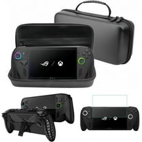 Carrying case 3 Set for ROG Xbox Ally X/ROG Xbox Ally,PU Carrying case Transparent Silicone Protective case Protective Film (Black)