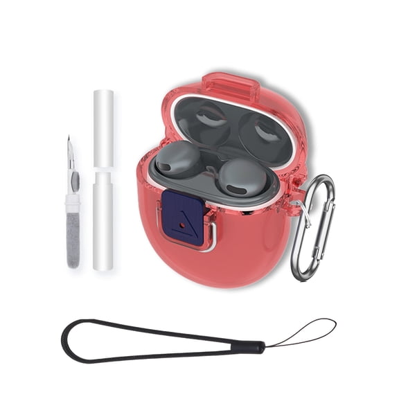 TPU Protective Case for Google Pixel Buds 2a,Shockproof & Anti-Scratch Cover with Keychain,Lanyard & Cleaning Kit,Anti-Lost & Dustproof Protector-Red