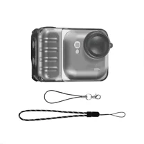 TPU Protective Case for Insta360 GO Ultra, Crystal Clear Drop-Proof Soft Cover with Lens Cap, Battery Case & Lanyards