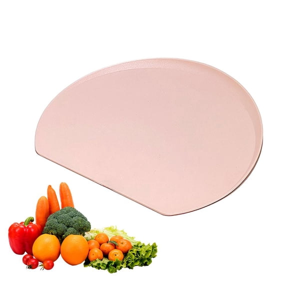 TPU Rubber Cutting Board, Flexible Chopping Mat for Kitchen D-Shape Cutting Mats, Professional Knife-Friendly , Dishwasher Safe, BPA Free, Half Round Prep Board