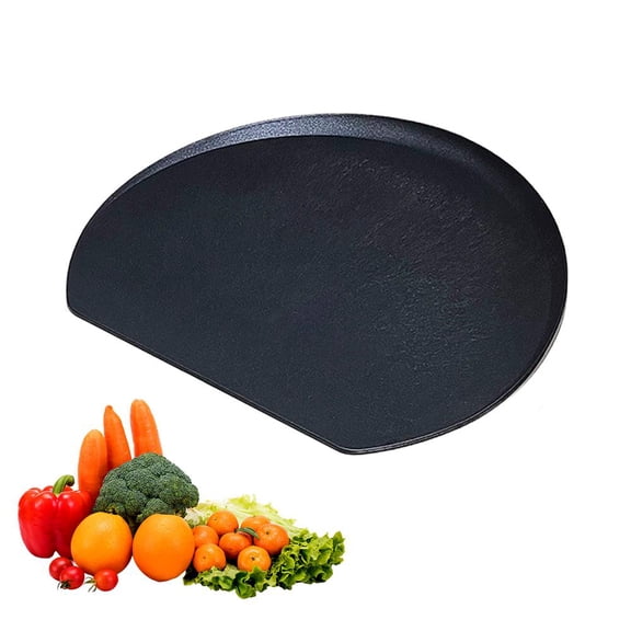 TPU Rubber Cutting Board, Flexible Chopping Mat for Kitchen D-Shape Cutting Mats, Professional Knife-Friendly , Dishwasher Safe, BPA Free, Half Round Prep Board