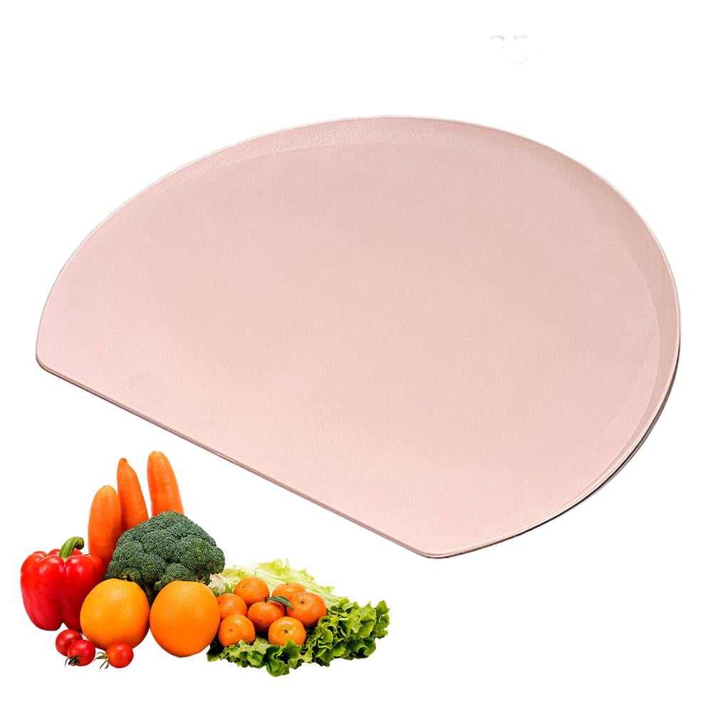 TPU Rubber Cutting Board, Flexible Chopping Mat for Kitchen D-Shape Cutting Mats, Professional Knife-Friendly , Dishwasher Safe, BPA Free, Half Round Prep Board