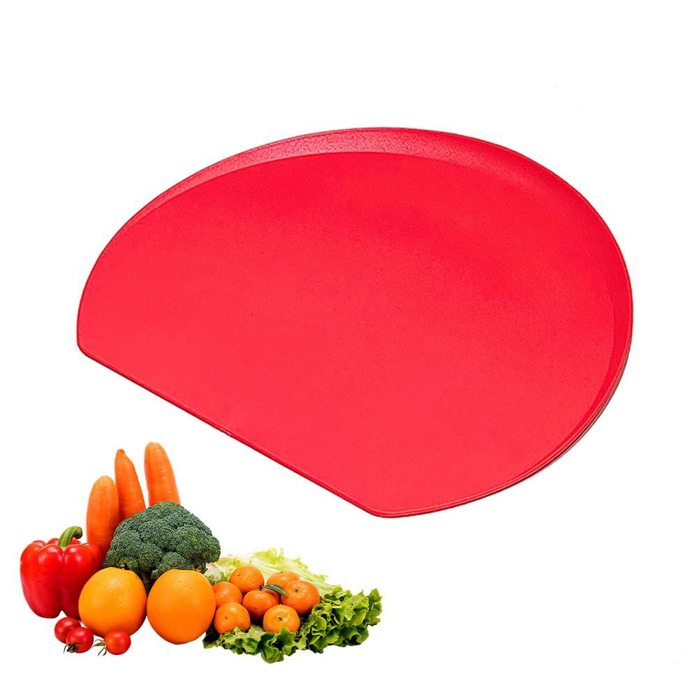 TPU Rubber Cutting Board, Flexible Chopping Mat for Kitchen D-Shape Cutting Mats, Professional Knife-Friendly , Dishwasher Safe, BPA Free, Half Round Prep Board