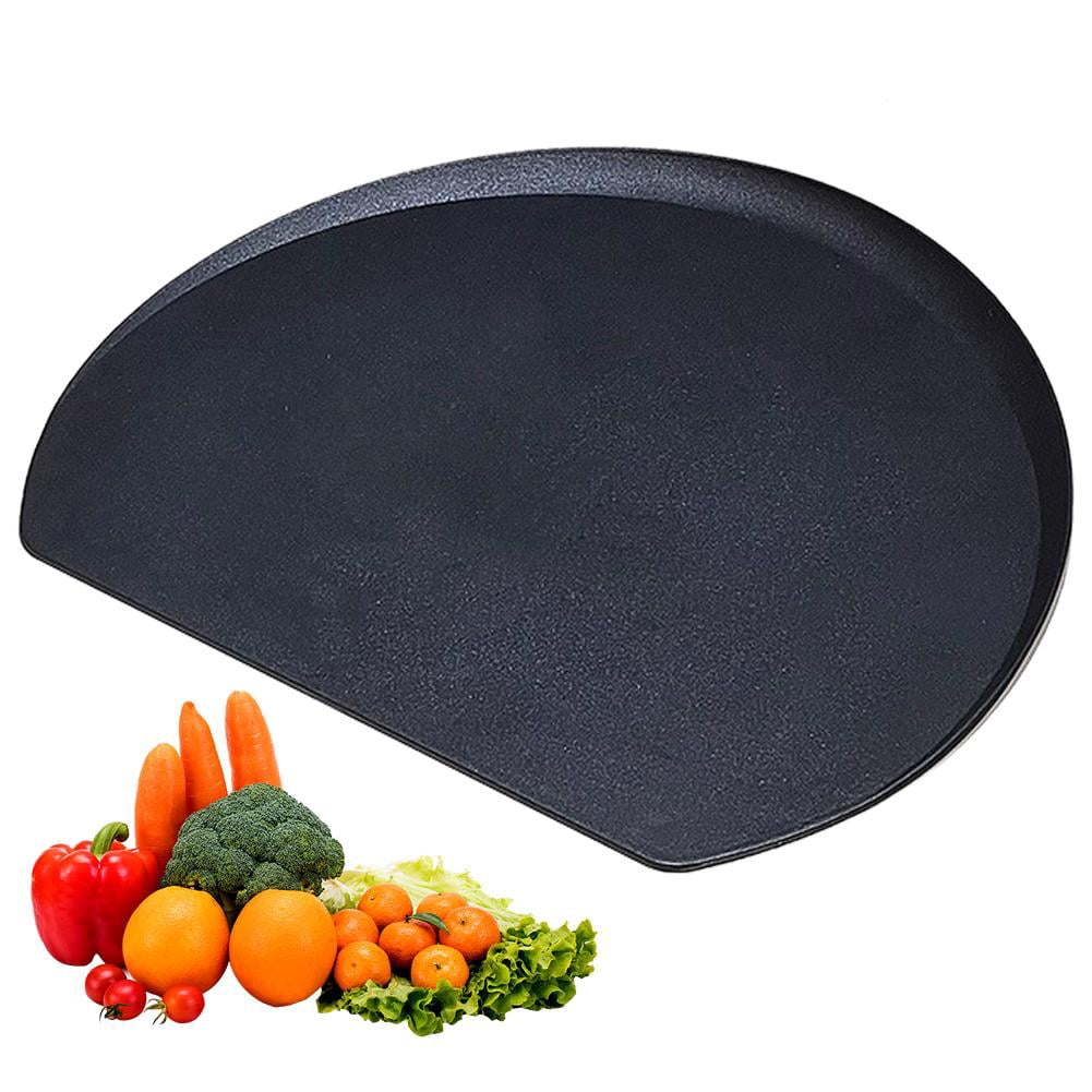 TPU Rubber Cutting Board, Flexible Chopping Mat for Kitchen D-Shape Cutting Mats, Professional Knife-Friendly , Dishwasher Safe, BPA Free, Half Round Prep Board