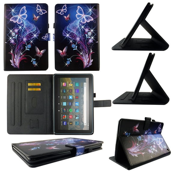 TPU Shell Case for All-New Amazon Fire HD 8 / HD 8 Plus (10th Gen. 2020) Galaxy Butterfly Slim PU Leather Folding Stand Cover with Auto Wake/Sleep for 8 Inch