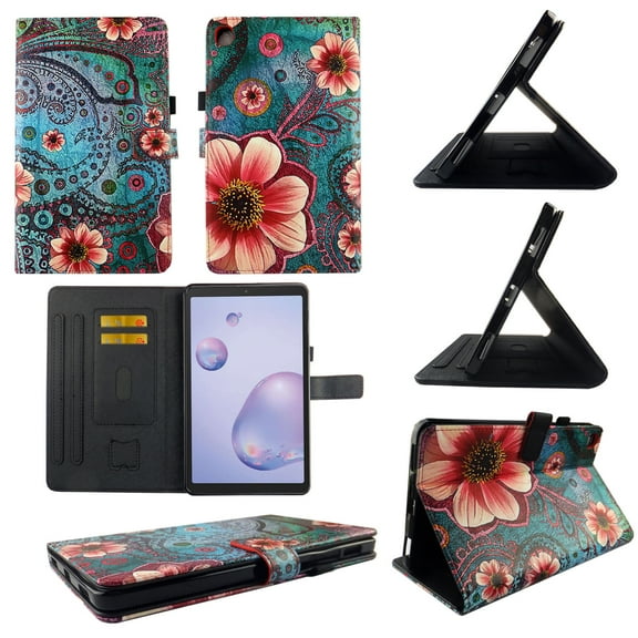 TPU Shell Case for Samsung Tab S6 Lite (P610/P615) Pk Flower Paisley Slim PU Leather Folding Stand Cover with Auto Wake/Sleep for 10.4 Inch