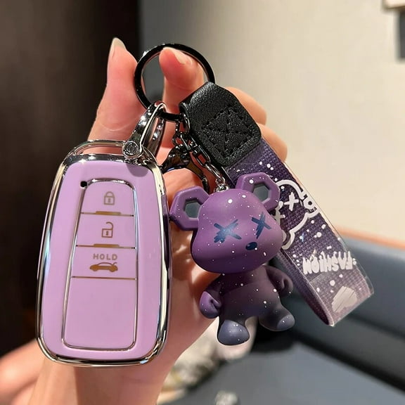 TPU Soft Car Remote Key Case Cover For Toyota Camry Corolla RAV4 Prius Avalon C-HR Prado Land Cruiser Keychain Men Accessories