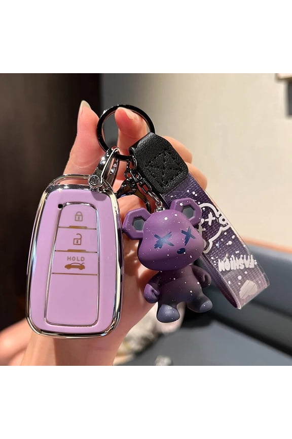 TPU Soft Car Remote Key Case Cover For Toyota Camry Corolla RAV4 Prius Avalon C-HR Prado Land Cruiser Keychain Men Accessories