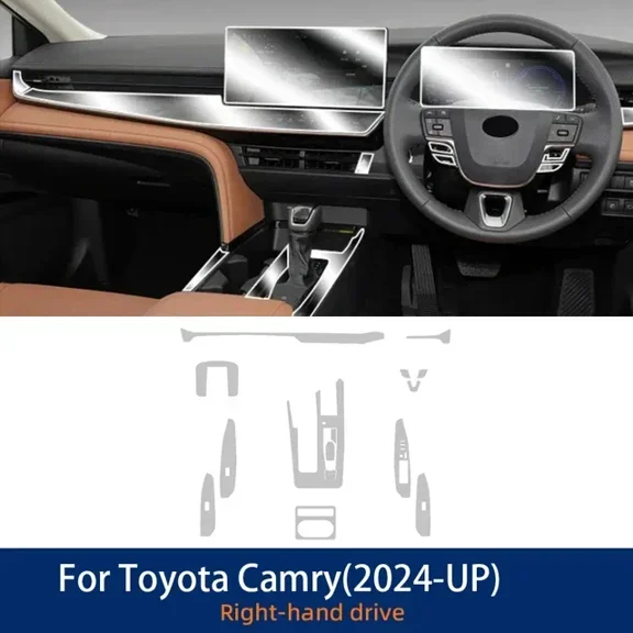 TPU Transparent Protective Film Car Interior Sticker Gear Shift Door Handel Panel Car Accessories For Toyota Camry 2024 2025.