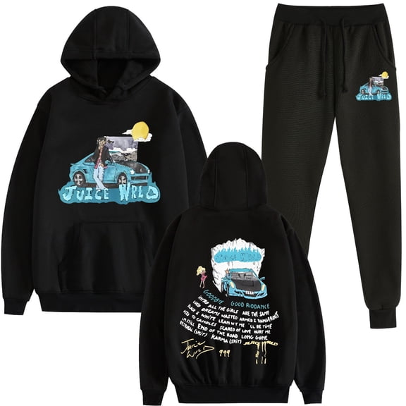 TPUABR  JUICE WRLD Two-Piece Hoodie New Style 999 Rapper Hip Hoodie Unisex