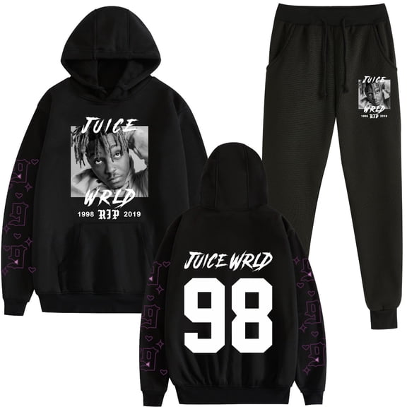 TPUABR  JUICE WRLD Two-Piece Hoodie New Style 999 Rapper Hip Hoodie Unisex