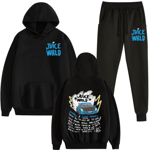 TPUABR  JUICE WRLD Two-Piece Hoodie New Style 999 Rapper Hip Hoodie Unisex