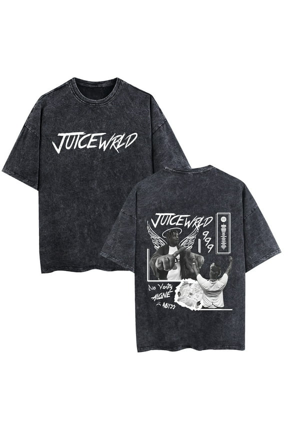 Juice Wrld Cotton T-shirt 999 Washed Retro Short Sleeve Classic Casual Loose T-shirt Size XS-3XL