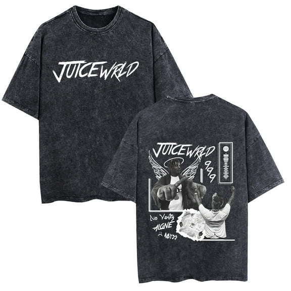 TPUABR Juice Wrld Cotton T-shirt 999 Washed Retro Short Sleeve Classic Casual Loose T-shirt Size XS-3XL