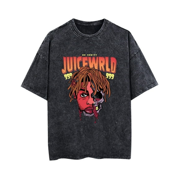 TPUABR Juice Wrld Cotton T-shirt 999 Washed Retro Short Sleeve Classic Casual Loose T-shirt Size XS-3XL