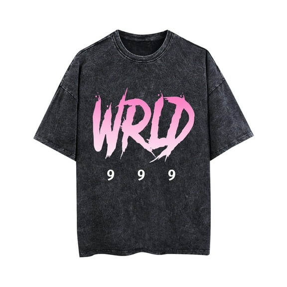 TPUABR Juice Wrld Rapper Graphic T-shirt Washed Vintage Cotton T-shirt Classical Music New Trend Large Size Shirt