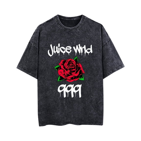 TPUABR Juice Wrld Rapper Graphic T-shirt Washed Vintage Cotton T-shirt Classical Music New Trend Large Size Shirt