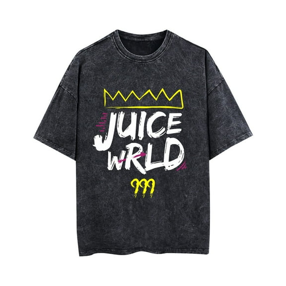 TPUABR Juice Wrld Rapper Graphic T-shirt Washed Vintage Cotton T-shirt Classical Music New Trend Large Size Shirt