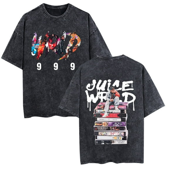 TPUABR Juice Wrld Washed Vintage Cotton T-shirt Hip-Hop Singer New Trend Casual Classic T-shirt XS-3XL