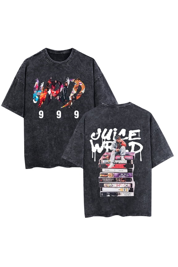 Juice Wrld Washed Vintage Cotton T-shirt Hip-Hop Singer New Trend Casual Classic T-shirt XS-3XL