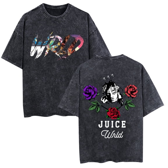 TPUABR Juice Wrld Washed Vintage Cotton T-shirt Hip-Hop Singer New Trend Casual Classic T-shirt XS-3XL