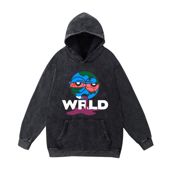 TPUABR Juice Wrld washed vintage hoodie hip hop street fashion pullover rapper casual sweatshirt