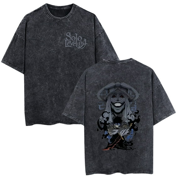 TPUABR Solo Leveling Washed Retro Trend T-shirt Unisex XS-2XL