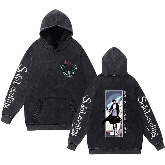 TPUABR Solo Leveling Washed Vintage Casual Sports Hoodie Unisex XS-2XL