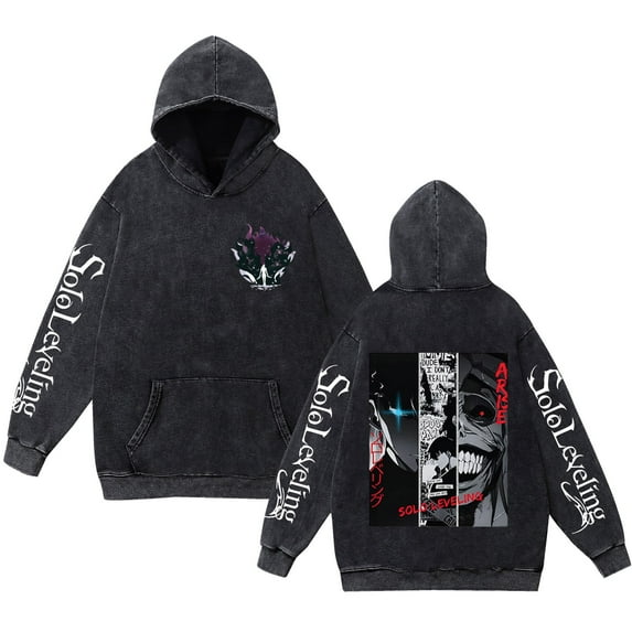 TPUABR Solo Leveling Washed Vintage Casual Sports Hoodie Unisex XS-2XL