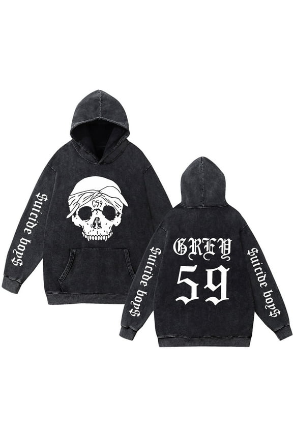 Suicideboys washed vintage hoodie rapper hip hop street rock hoodie