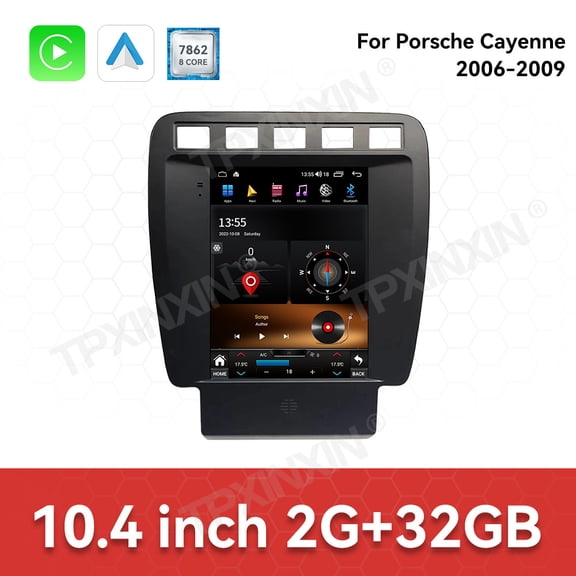 TPXINXIN 10.4 Inch Android 15 Car Radio CarPlay For Porsche Cayenne 2006-2009 Touch Screen Multimedia Player GPS Navigation Head Unit DSP