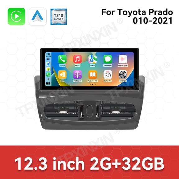TPXINXIN 12.3 Inch Multimedia Radio With Android 12 Screen For Toyota Prado 2010-2021 GPS Navi Car Intelligent System Head Unit