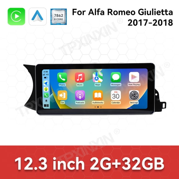TPXINXIN 12.3 inch Android Auto Carplay Stereo For Alfa Romeo Giulia 2017 2018 GPS Navigation Multimedia Player Tape Recorder Car Radio Audio