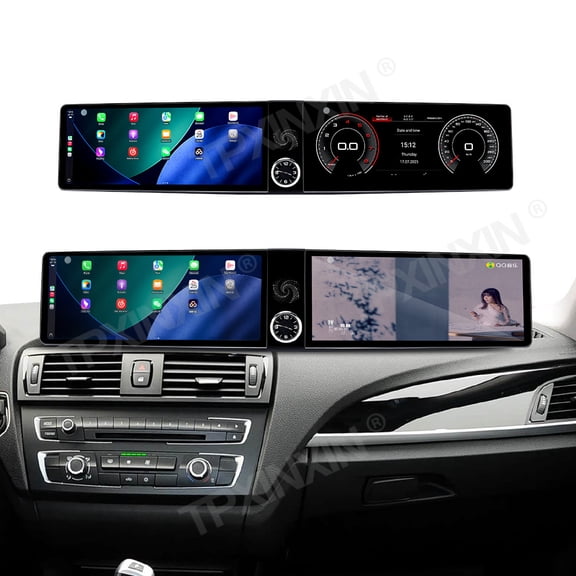 TPXINXIN 12.3 inch Dual Screen Carplay for BMW 1/2 Series F20/F21 2012-2017 Android 14 GPS Navigation Multimedia Player Auto Stereo Radio