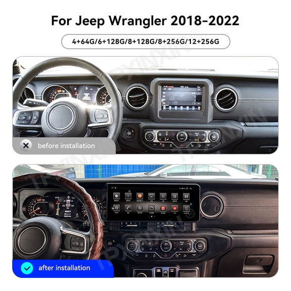 TPXINXIN 12.3 inch Multimedia Android Car Stereo Radio For Jeep Wrangler 2018-2022 GPS Navigation Carplay WIFI Auto Headunit
