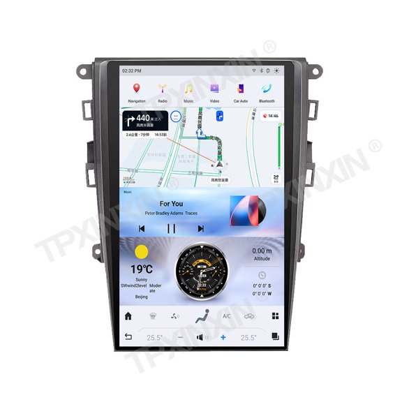 TPXINXIN 13.6 Inch Tesla Style Screen Android 13.0 Car Stereo for Ford Mondeo 2013-2021 Car GPS Navigation Multimedia Player Radio Tape Unit