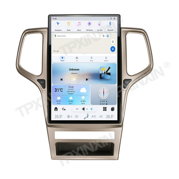 TPXINXIN 14.4 Inch Tesla Screen Android 13 Car Radio Head Unit for Jeep Grand Cherokee 2011-2013 Multimedia Stereo Wireless Carplay, GPS Navigation,OEM Functions