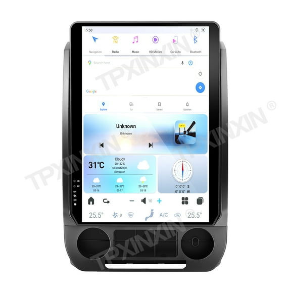 TPXINXIN 14.4 Inch Vertical Screen Car Radio for Ford Raptor F150 2015-2022 Android Auto Stereo Receiver Multimedia Player GPS Navigation Head Unit Tape Recorder