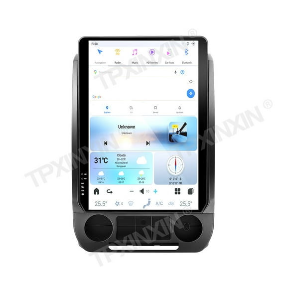 TPXINXIN 14.4 Inch Vertical Screen Car Radio for Ford Raptor F150 2015-2022 Android Auto Stereo Receiver Multimedia Player GPS Navigation Head Unit Tape Recorder