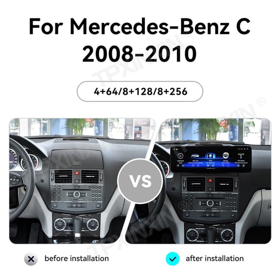 TPXINXIN 14.9 inch Android 13.0 for Mercedes-Benz C Class 2008-2010 Car Radio Multimedia Player Auto Stereo GPS Navigation Head Unit Carplay