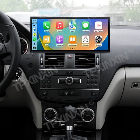TPXINXIN 15.8 Inch Qualcomm Android 14 Carplay for Mercedes Benz C-Class W204 2008-2010 Car Multimedia Player GPS Navigation Car Radio Head Unit