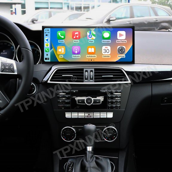 TPXINXIN 15.8 Inch Qualcomm Android 14 Carplay for Mercedes Benz C-Class W204 2011-2014 Car Multimedia Player GPS Navigation Car Radio Head Unit