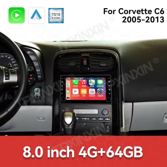 TPXINXIN 8 Inch Android 13 for Corvette C6 2005-2013 Car GPS Navigation Auto Radio Stereo Video Multimedia Player Head Unit