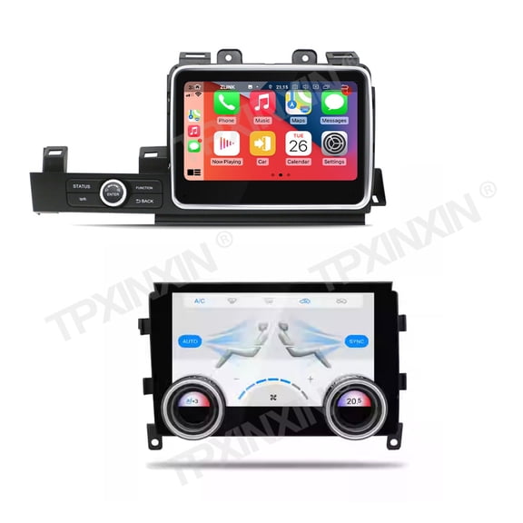 TPXINXIN 8 inch+9 inch Car Radio Navigation GPS For Nissan GT-R GTR R35 2007-2015 Android13 Autoradio Wireless Carplay Multimedia Head Unit AC Panel