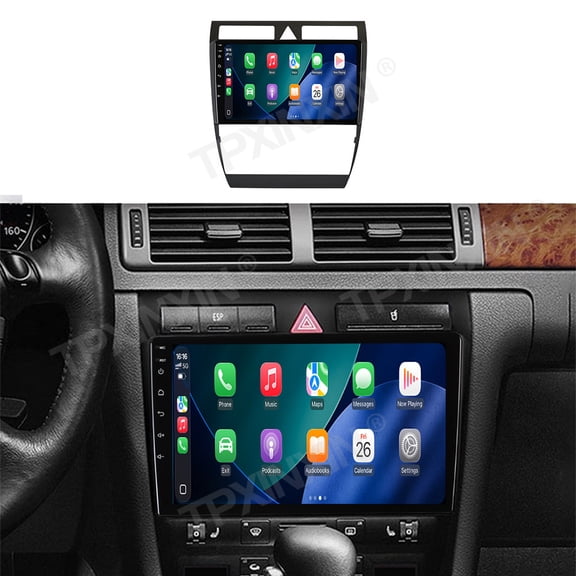 TPXINXIN 9 inch Car Radio for Audi A6 1997-2004 Wireless BT CarPlay Android 14 Radio Car Multimedia Player Touch 2K QLED Screen