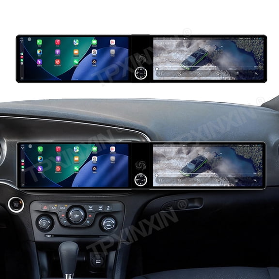 TPXINXIN Dual 12.3 inch Screen Car Radio For Dodge Charger/Challenger 2011-2014 Android GPS Navigation Multimedia Video Player Stereo Receiver Head Unit