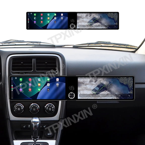 TPXINXIN Dual 12.3 inch Screen Car Radio For Dodge Caliber 2010-2012 Android GPS Navigation Multimedia Video Player Stereo Receiver Head Unit