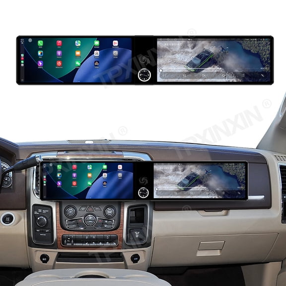 TPXINXIN Dual 12.3 inch Screen Car Radio For Dodge Ram 2013-2019 Android GPS Navigation Multimedia Video Player Stereo Receiver Head Unit