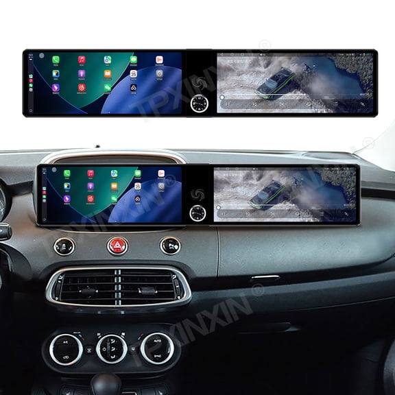 TPXINXIN Dual 12.3 inch Screen Car Radio For Fiat 500X 2014-2019 Android GPS Navigation Multimedia Video Player Stereo Receiver Head Unit